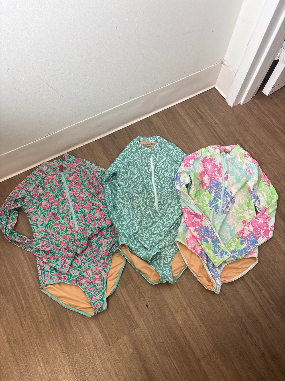 Girls Bundle of 3 J. Crew Cuts Rashguard Swim Suits Sz 14